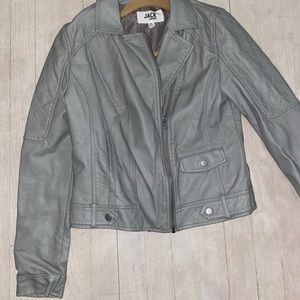 JACK by BB Dakota Grey Leather Moto Jacket